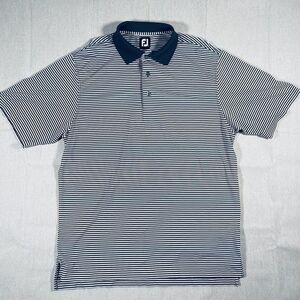 FootJoy Polo Golf Shirt Short Sleeve Stripe Lisle Contrast‎ Collar Sz XL Green